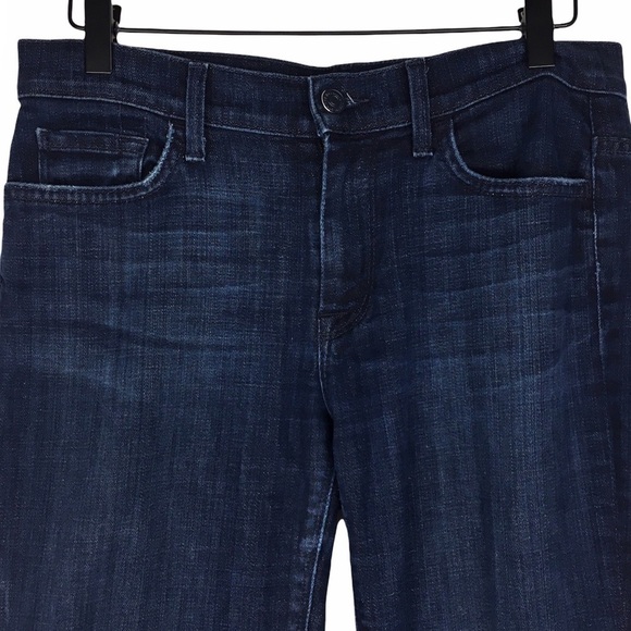 7 FOR ALL MANKIND Jeans Mid Rise Bootcut Dark Wash Stretch Denim Long Size 28 - Picture 2 of 12
